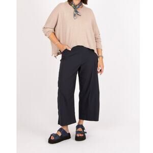 Rundholz Black Label Black Wide Leg Cotton Buttonfly Trouser Pants, Size Small